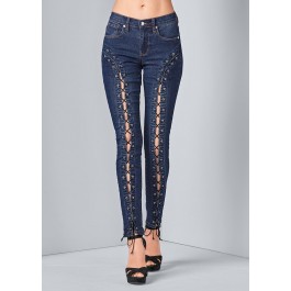 Lace Up Skinny Jeans