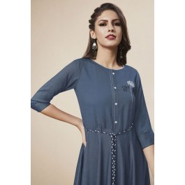 Blue Denim Fancy Kurti