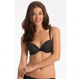 Prettysecrets Black Polka T-Shirt Push Up Bra