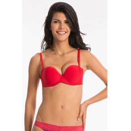 Prettysecrets Spicy Red Allure Ultra Boost Multiway Push Up Bra