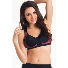 Lovable Berry Black Padded Racerback Sports Bra