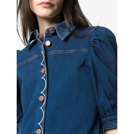 See by Chloé  Scalloped Denim Blouse