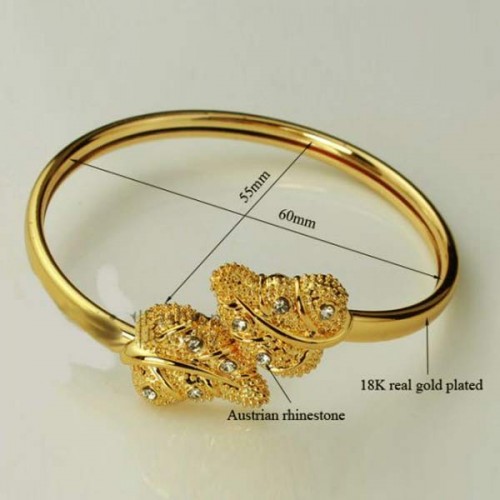 Genuine 18k Yellow Gold Filled Gorgeous Cuff Bracelet (Bangle)