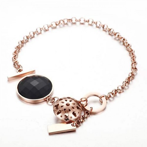 Le Frou Women's Rose Gold Plated Charm Bracelet