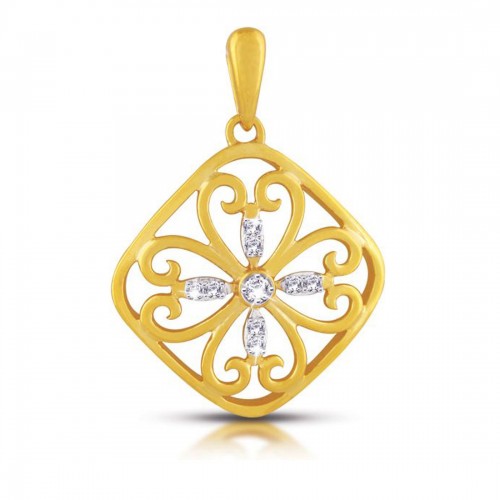 11 Diamonds - 18K Gold Plated Sterling Silver Pendant with 0.04ct Diamonds