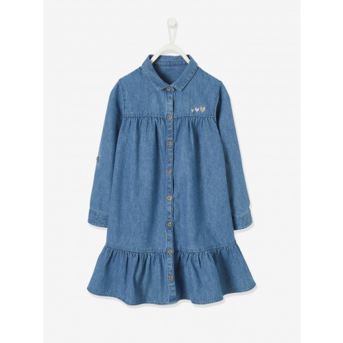Shirt-type dress for girls 