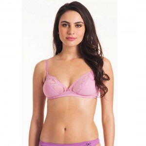 Triumph Pink Lace Half Cup Wireless Bra