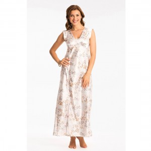 Prettysecrets Ivory Floral Long Nightdress