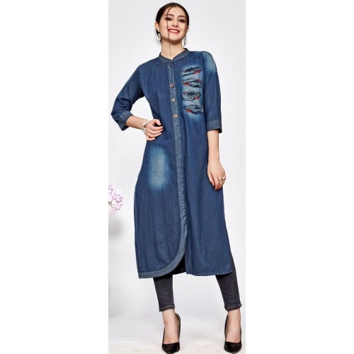 Blue Denim Kurti Design