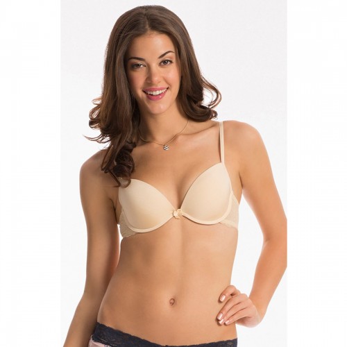 Prettysecrets Nude "Fabulous" Lace Push Up Bra
