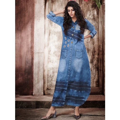 Kajree Denim Blue Gown